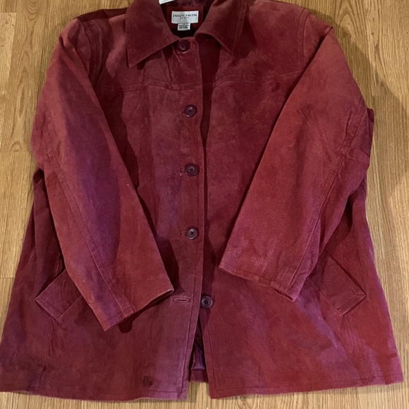 Jaclyn Smith Womens Sz X (stands for XL) Burgundy Red Genuine Leather Jacket - Picture 8 of 10